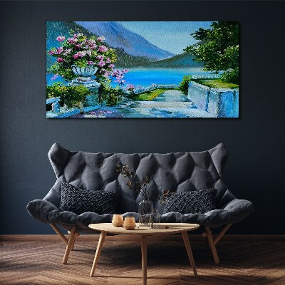 Foto auf leinwand Romantischer Blick über den See