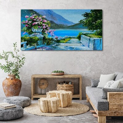 Foto auf leinwand Romantischer Blick über den See