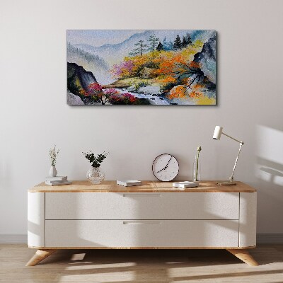 Bild auf leinwand Herbstliches Bergpanorama