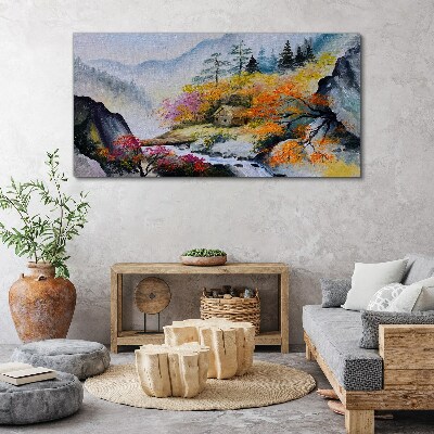 Bild auf leinwand Herbstliches Bergpanorama
