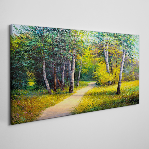 Foto leinwand Ein ruhiger Weg im Wald