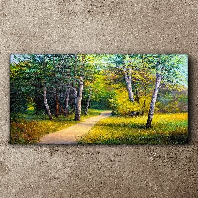 Foto leinwand Ein ruhiger Weg im Wald