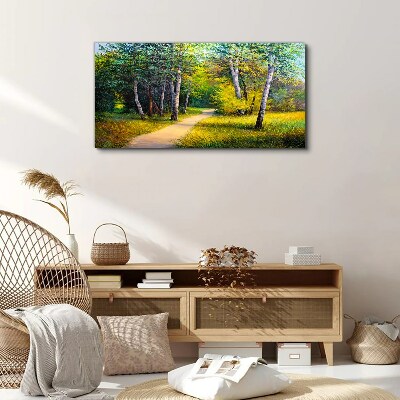 Foto leinwand Ein ruhiger Weg im Wald