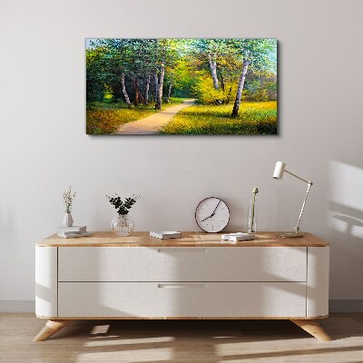 Foto leinwand Ein ruhiger Weg im Wald