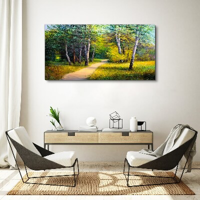Foto leinwand Ein ruhiger Weg im Wald