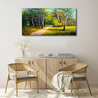 Foto leinwand Ein ruhiger Weg im Wald