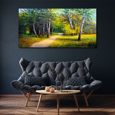 Foto leinwand Ein ruhiger Weg im Wald