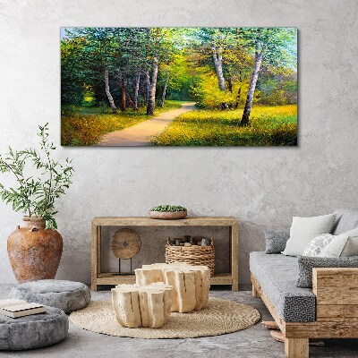 Foto leinwand Ein ruhiger Weg im Wald