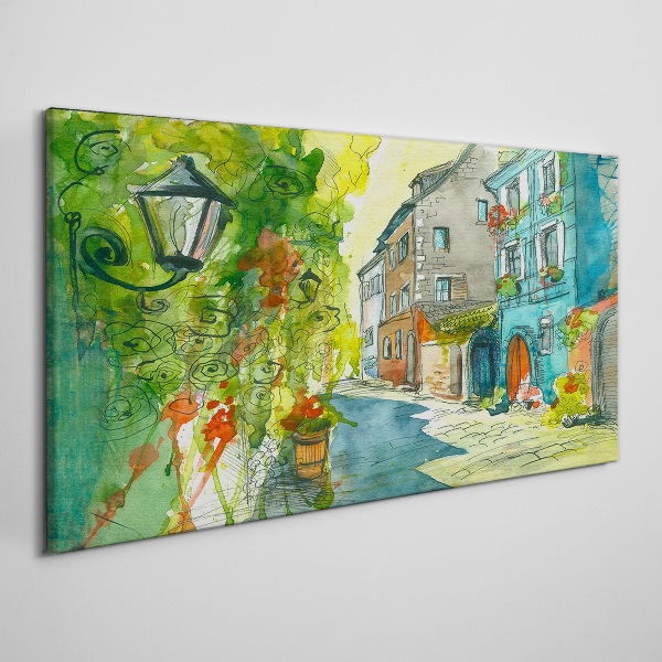 Foto auf leinwand Eine charmante Straße in Farbe