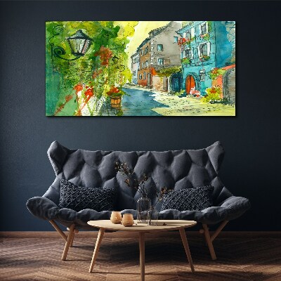 Foto auf leinwand Eine charmante Straße in Farbe