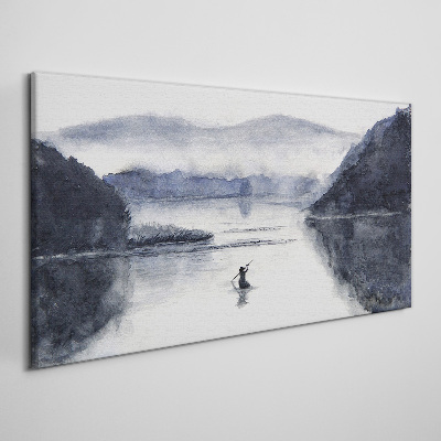 Foto auf leinwand Ein ruhiger Morgen am See