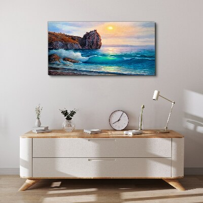 Foto auf leinwand Ruhiges Meer bei Sonnenuntergang