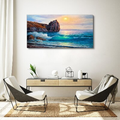 Foto auf leinwand Ruhiges Meer bei Sonnenuntergang