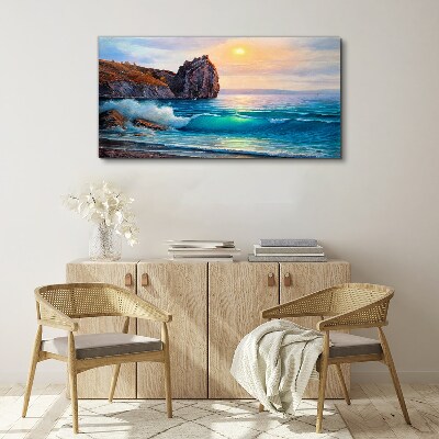 Foto auf leinwand Ruhiges Meer bei Sonnenuntergang