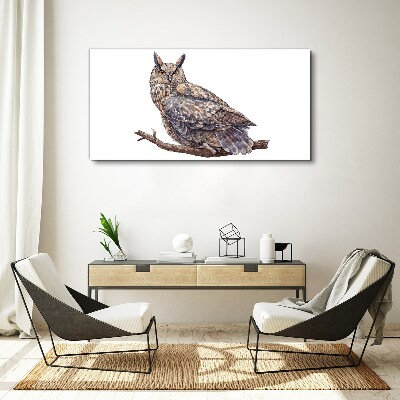 Foto auf leinwand Eule auf einem Ast