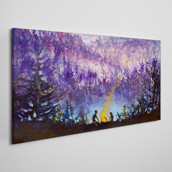 Wandbild Die Magie eines abendlichen Lagerfeuers im Wald
