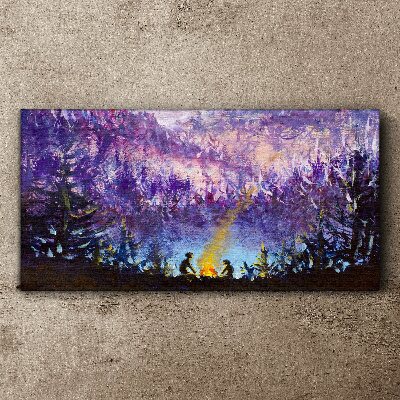 Wandbild Die Magie eines abendlichen Lagerfeuers im Wald