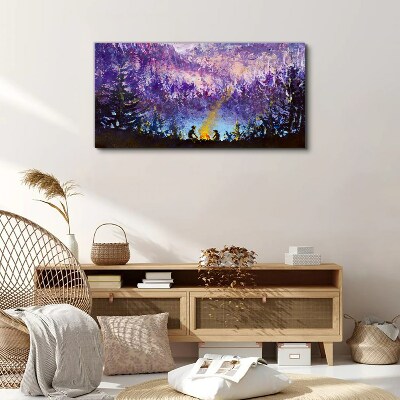 Wandbild Die Magie eines abendlichen Lagerfeuers im Wald