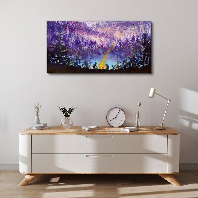 Wandbild Die Magie eines abendlichen Lagerfeuers im Wald