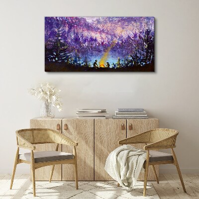 Wandbild Die Magie eines abendlichen Lagerfeuers im Wald