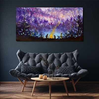 Wandbild Die Magie eines abendlichen Lagerfeuers im Wald