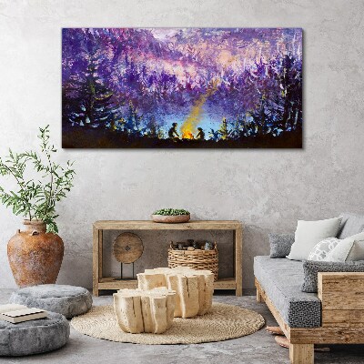 Wandbild Die Magie eines abendlichen Lagerfeuers im Wald
