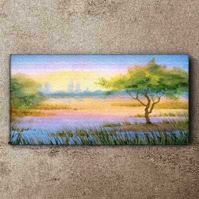 Foto auf leinwand Morgenstille am See