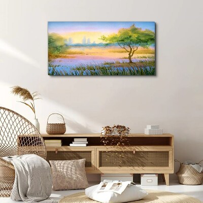 Foto auf leinwand Morgenstille am See