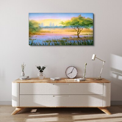 Foto auf leinwand Morgenstille am See