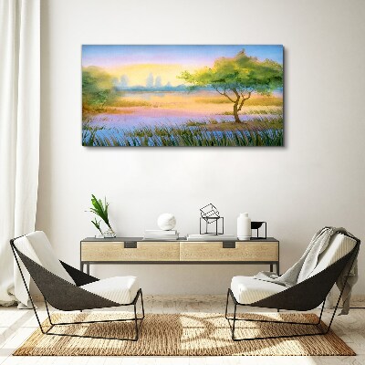 Foto auf leinwand Morgenstille am See