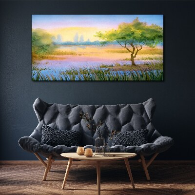 Foto auf leinwand Morgenstille am See