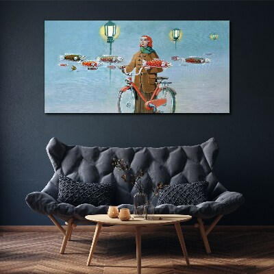 Foto leinwand Angelausflug mit dem Rad