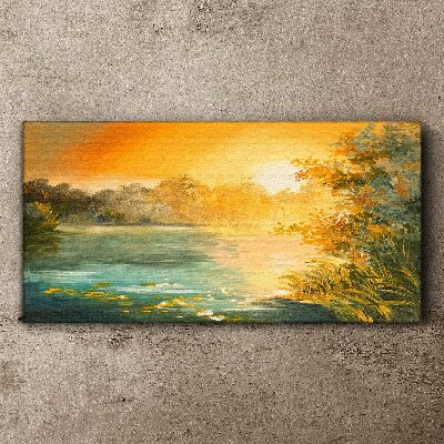 Wandbild Goldene Stunde auf dem Fluss