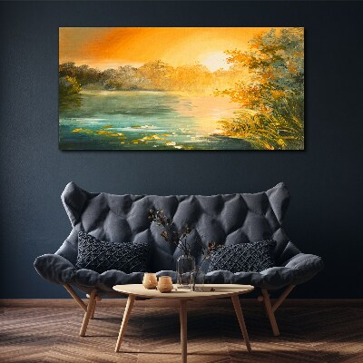 Wandbild Abstrakter Waldsee