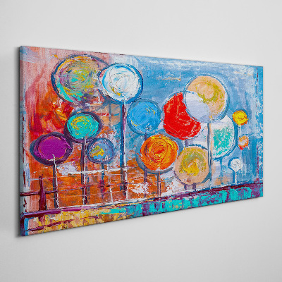 Bild auf leinwand Bunte Bäume im Wind