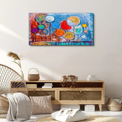 Bild auf leinwand Bunte Bäume im Wind