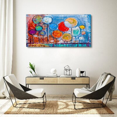 Bild auf leinwand Bunte Bäume im Wind