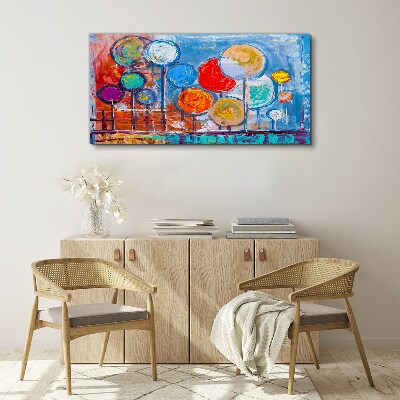 Bild auf leinwand Bunte Bäume im Wind