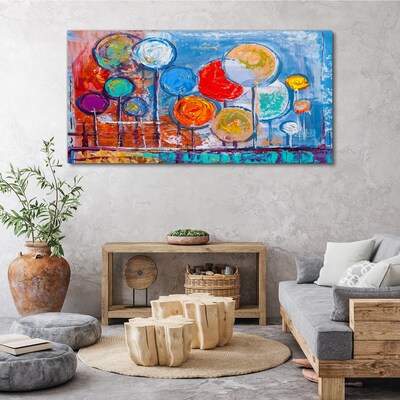Bild auf leinwand Bunte Bäume im Wind