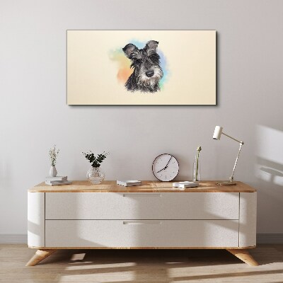 Foto auf leinwand Porträt eines Hundes in Pastellfarben