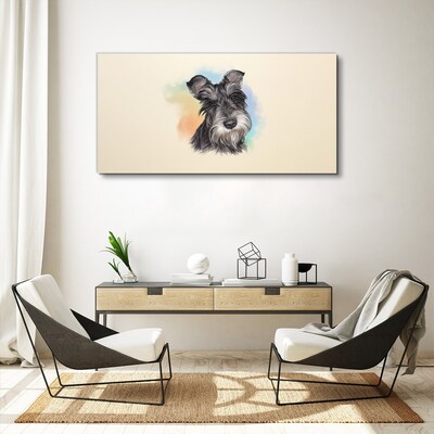 Foto auf leinwand Porträt eines Hundes in Pastellfarben