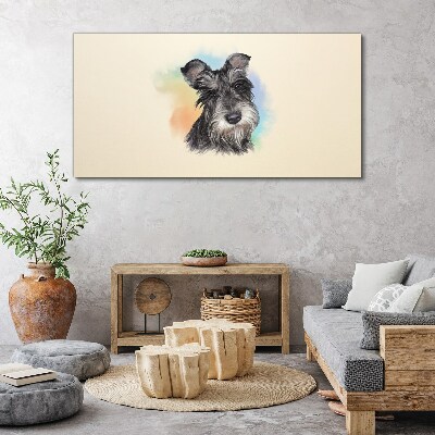 Foto auf leinwand Porträt eines Hundes in Pastellfarben
