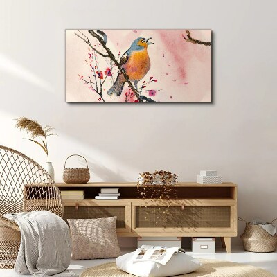 Bild auf leinwand Zweig Blumen Tier Vogel