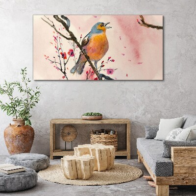 Bild auf leinwand Zweig Blumen Tier Vogel