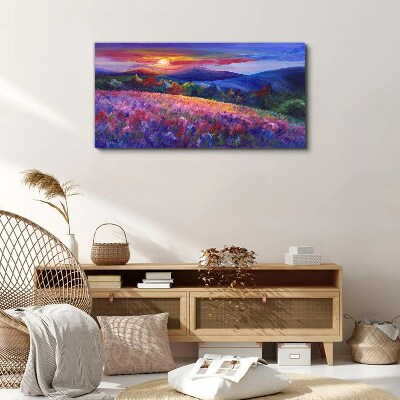 Bild auf leinwand Landschaft in Sonnenuntergangsfarben