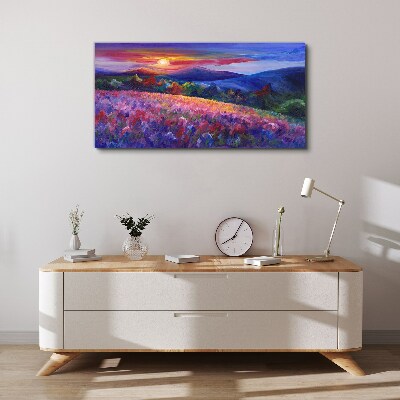 Bild auf leinwand Landschaft in Sonnenuntergangsfarben