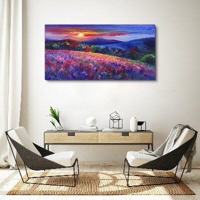 Bild auf leinwand Landschaft in Sonnenuntergangsfarben