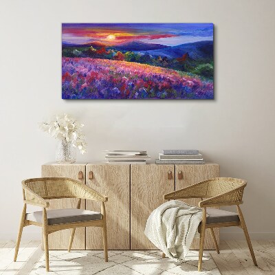 Bild auf leinwand Landschaft in Sonnenuntergangsfarben