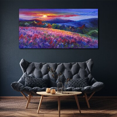 Bild auf leinwand Landschaft in Sonnenuntergangsfarben