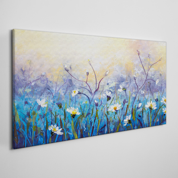 Wandbild Blumenlandschaft in Pastellfarben